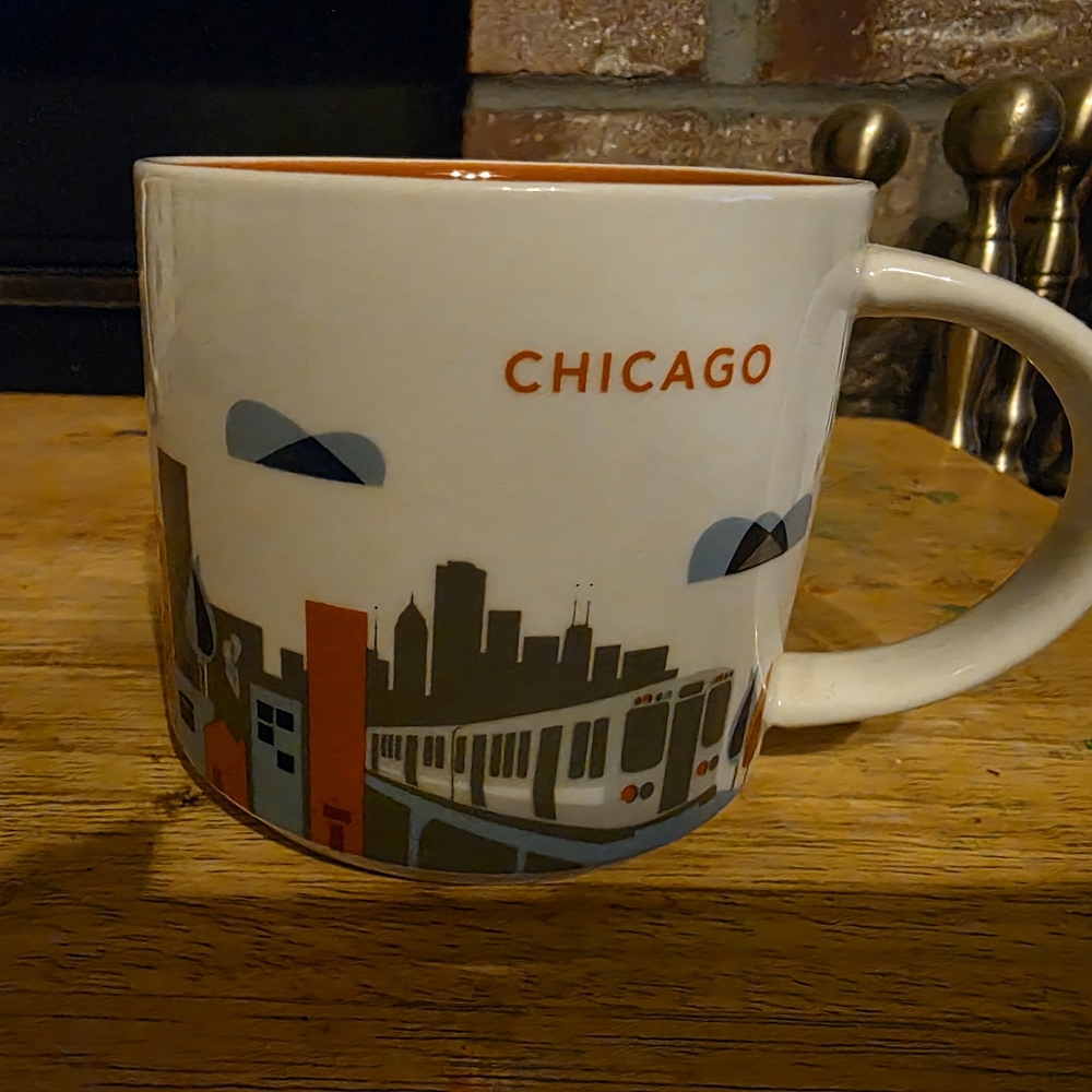 Starbucks Chicago Cityscape Mug - Red and Blue